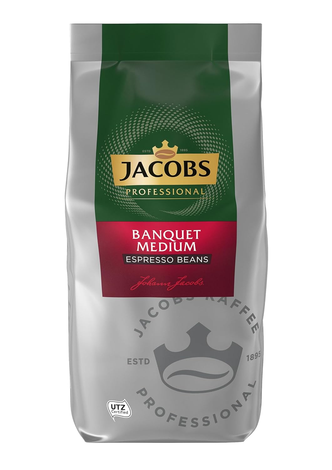 Jacobs Professional Banquet Medium Espresso, Whole Coffee Beans 1 kg, Mild, Intensity 3/5