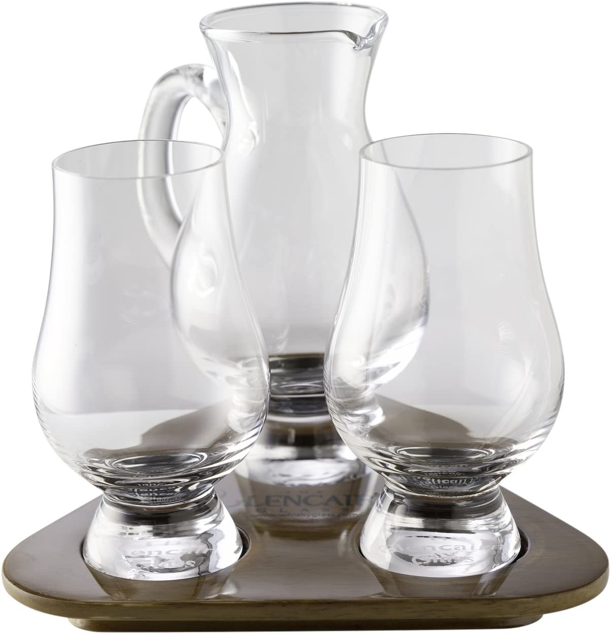 Stölzle the Glencairn Whiskey Glass Tasting Set of 2 Glasses Wooden Tray and Water Jug