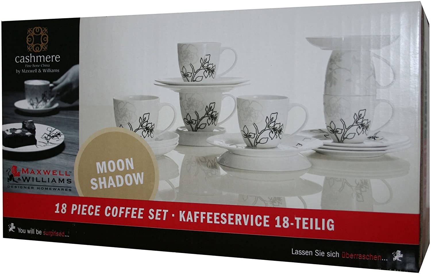 Maxwell & Williams Moon Shadow DT78018 18-Piece Coffee Set in Gift Box