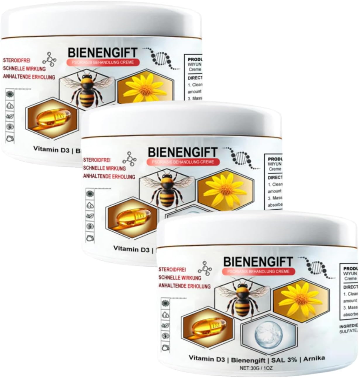 Todahof Bee Venom Multisymptom Treatment Cream, Todahof Bee Venom Psoriasis Treatment Cream, Todahof Bee Venom Multi Symptom Psoriasis Cream (3 Pieces)