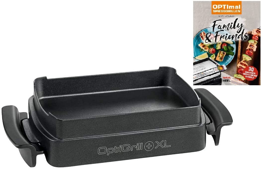 Tefal XA7268 Baking Tray for OptiGrill XL, Volume 2 Litres, Non-Stick Coating, Die-Cast Aluminium, Heat-Insulated Handles, Easy Cleaning, Dishwasher Safe, for Pizza, Casseroles, Bread, Sweets
