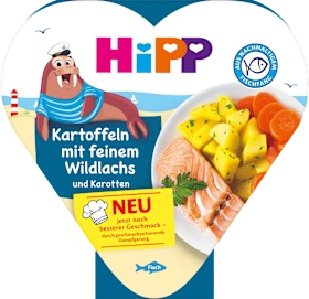 Children's plate of potatoes with fine wild salmon and carrots from 1 year, 250 g