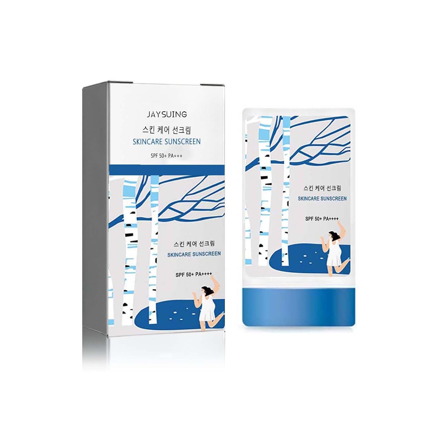Korean Sunscreen Stick Silky Fit Sun Stick, Water-Fit Sun Serum, Moisturizing Sun Protection Essence, SPF 50+ Daily Sun Protection, Resistant to UVB/UVA Beauty from PA ++++ (3)