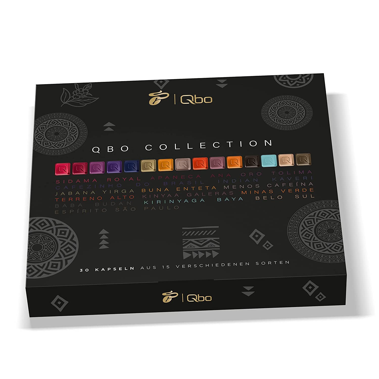 Tchibo QBO Collection coffee capsules, capsule collection with 30 individual capsules, all QBO coffee types, as a trial box or gift box, sustainable & fair trade