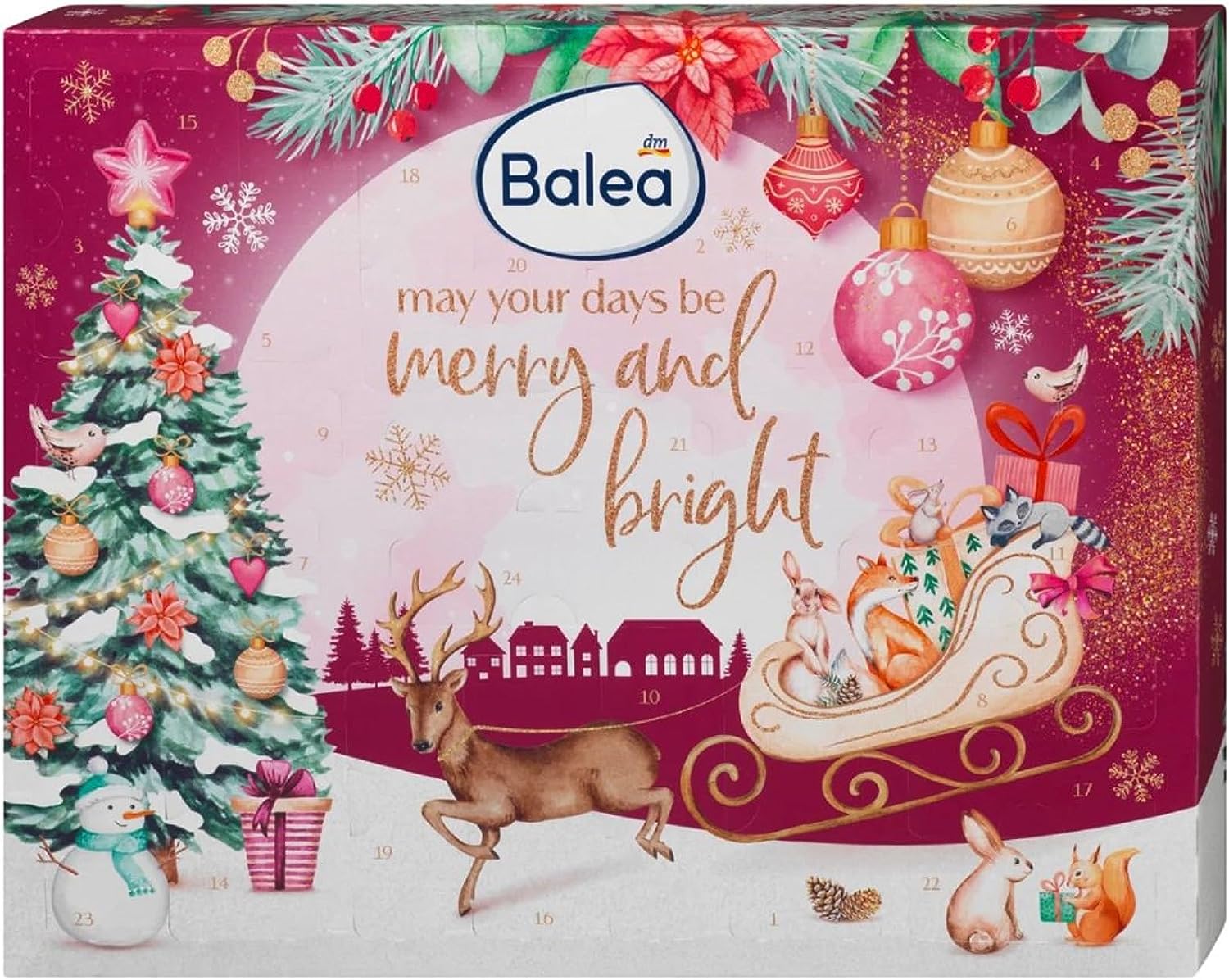 Balea Advent Calendar 2023 Women\'s Beauty Cosmetic Advent Calendar for Women and Girls, 24 Gifts Worth 80€, Care Christmas Calendar, Advent Calendar