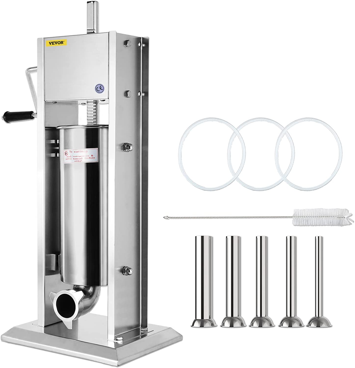 VEVOR Sausage Filling Machine 3L Vertical Stainless Steel Salami Maker Meat Mincer
