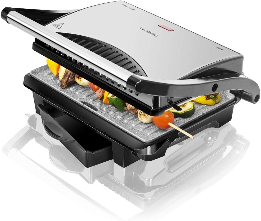 Cecotec Rock 'n Grill 1000 W Electric Grill, RockStone Non-Stick Coating, 1000 W, 25.5 x 29.5 x 10 cm