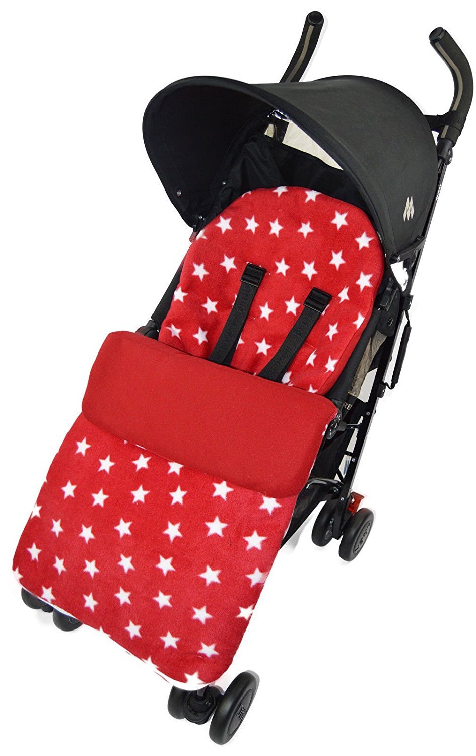 Fleece Footmuff/Cosy Toes Compatible With Britax Smart Agile Dual Mobile Red Star