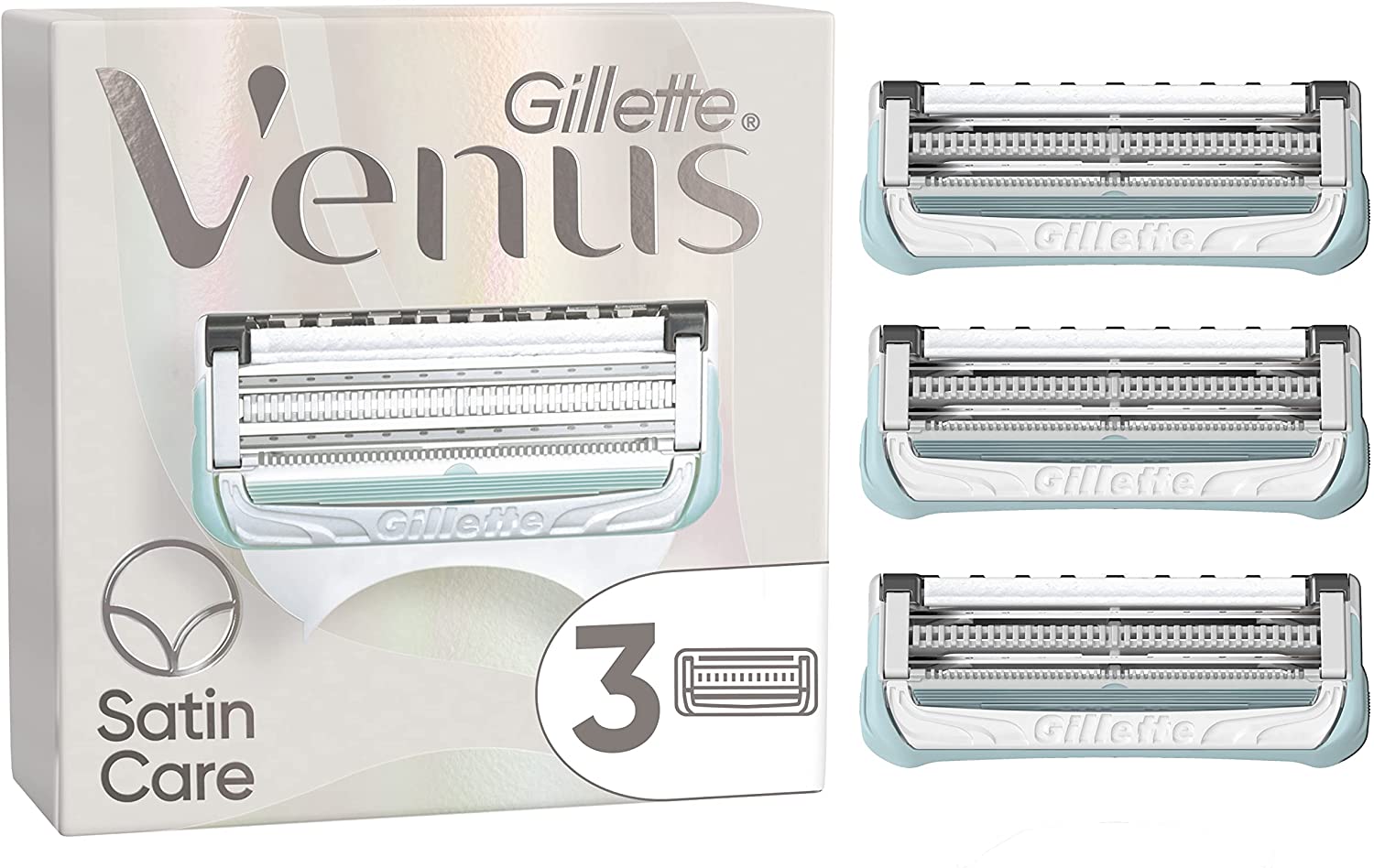 Gillette Venus Satin Care Razor Blades for Genital Area, 3 Replacement Blades for Women