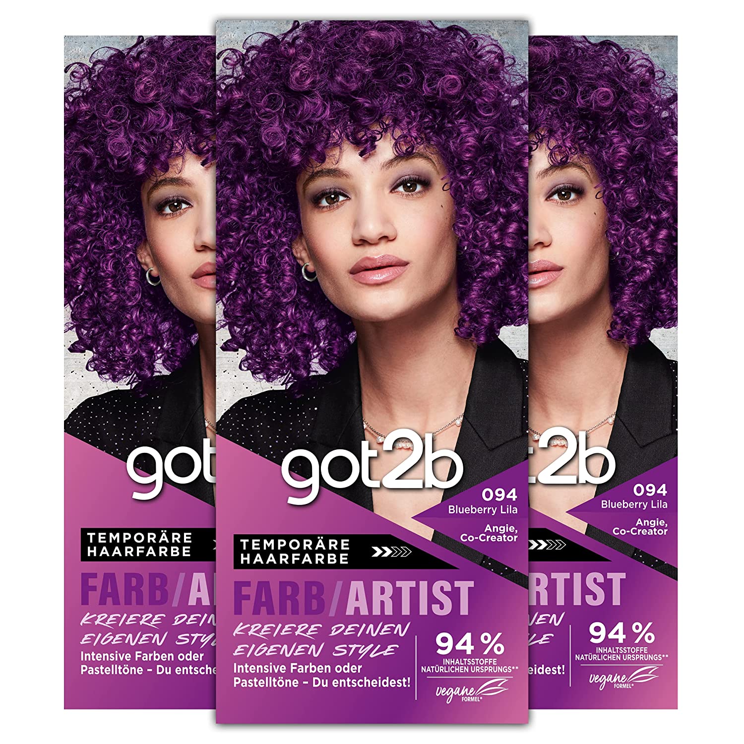 GOT2B Color/Artist 094 BlueBerry Purple Level 2 Pack of 3 x 80 ml