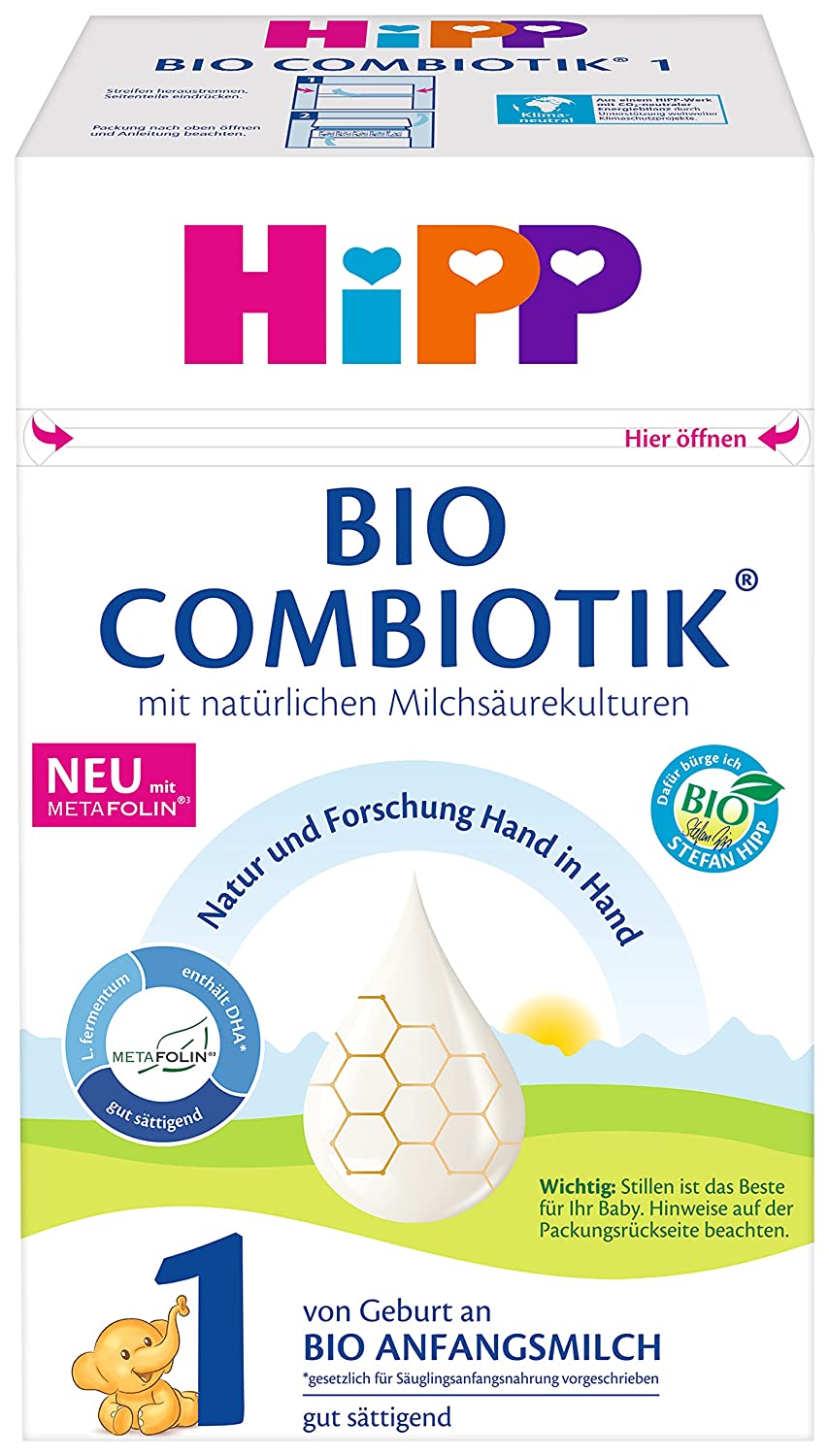HiPP Bio Milchnahrung 1 BIO Combiotik® (4x600g) (Verpackungen Kann Variieren)