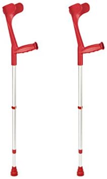 Crutches Crutch Pair (Lh & Rh) Alloy, Red