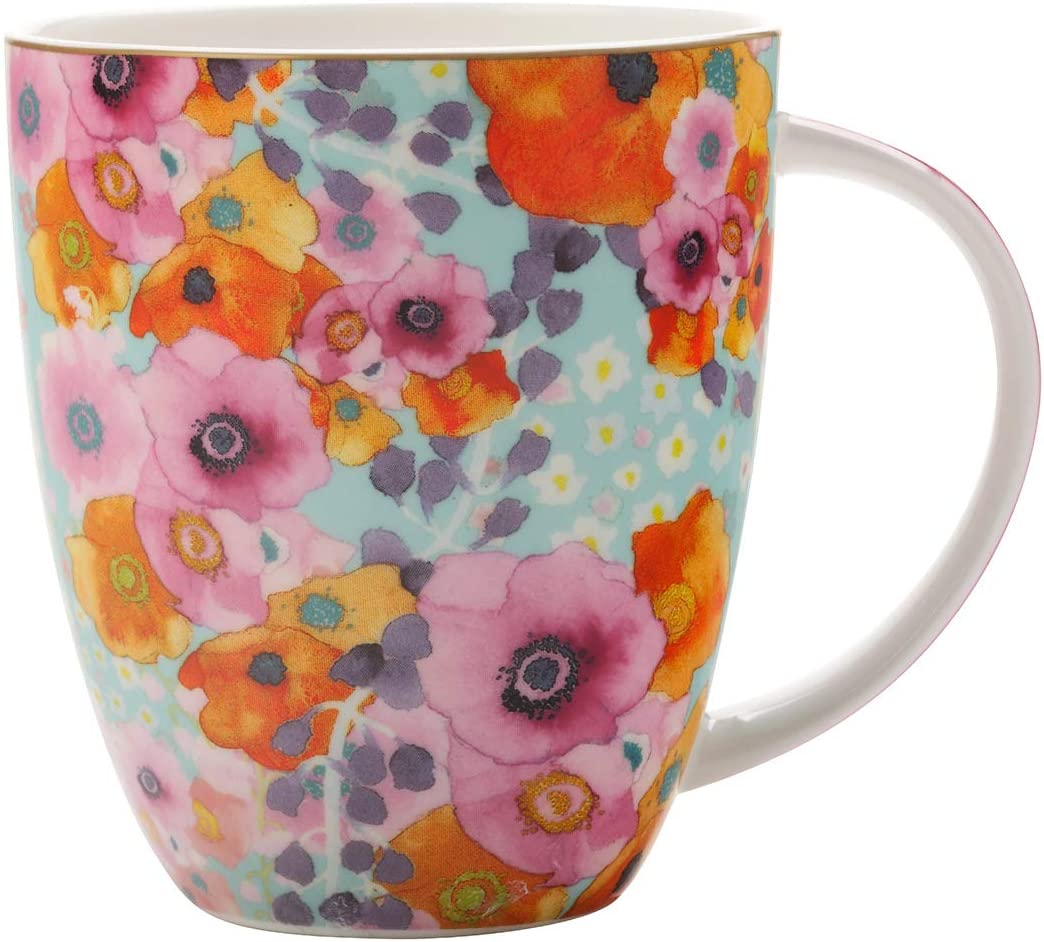 Maxwell & Williams Cashmerebone China Bloems Coupe Coffee Tea Cup in Blue 13.5 Flozl