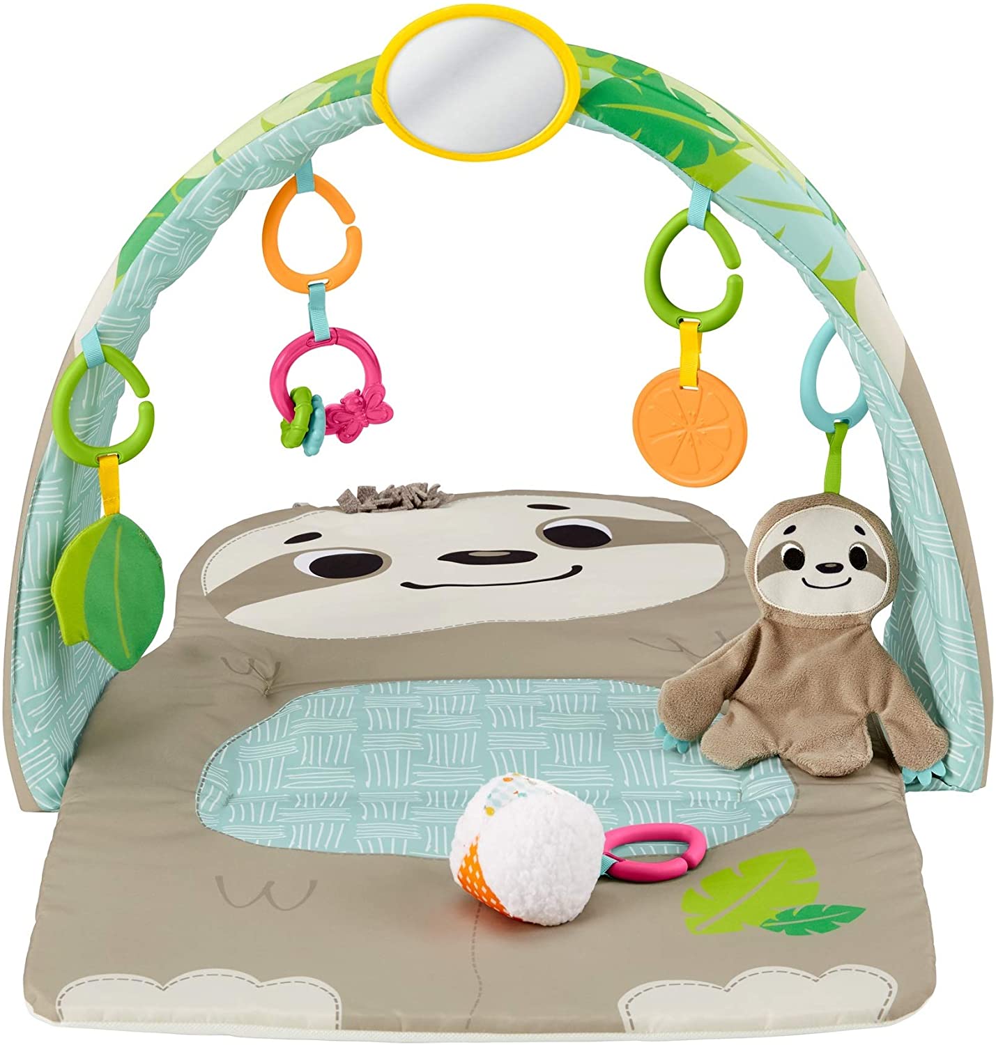Fisher-Price GNB52 Sloth Play Mat with 6 Senses Toys for Use from Birth