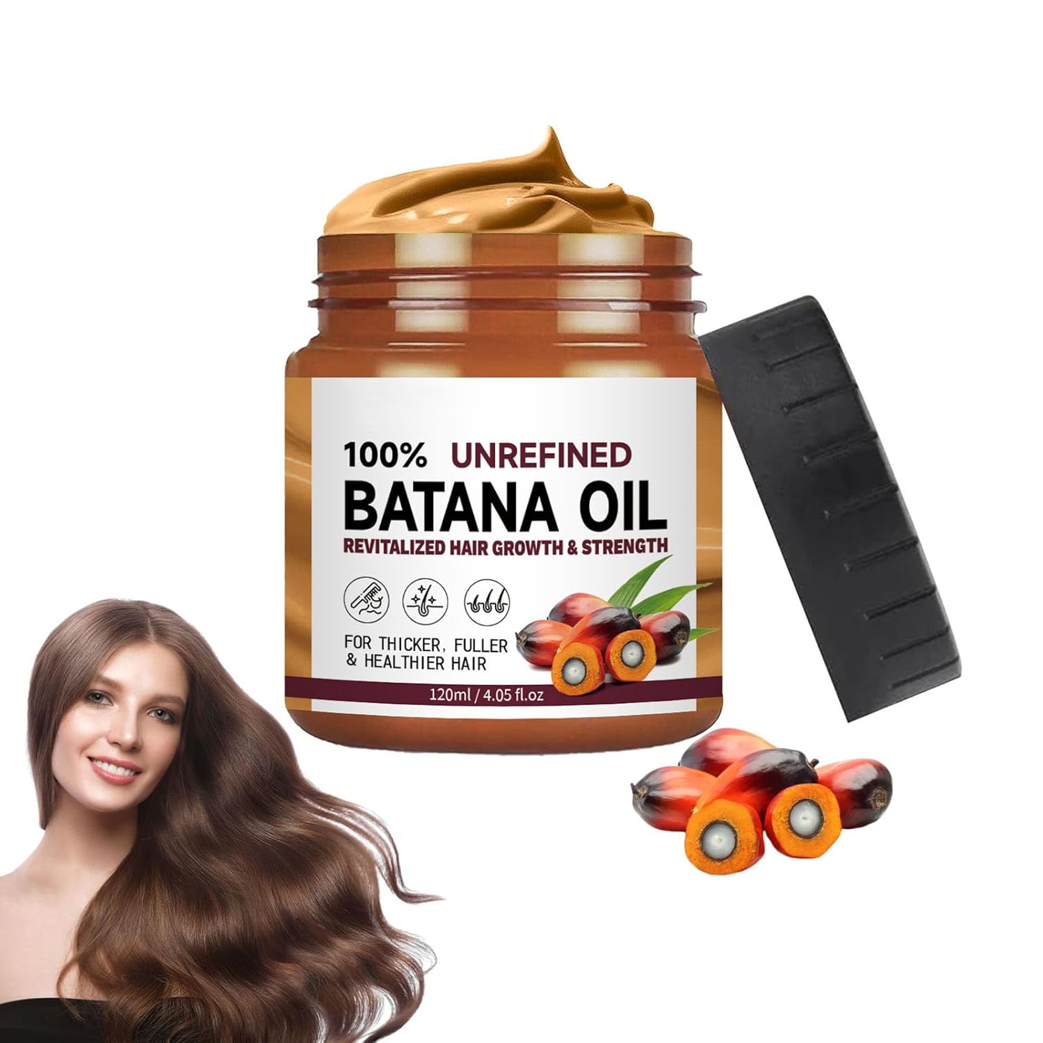 HOUSN Organic Batana Oil for Hair Growth, Hair Oil, Pure Organic Batana Hair Oil, Prevents Hair Loss, Eliminates Split Ends and Increases Shine for Men and Women (120 ml)