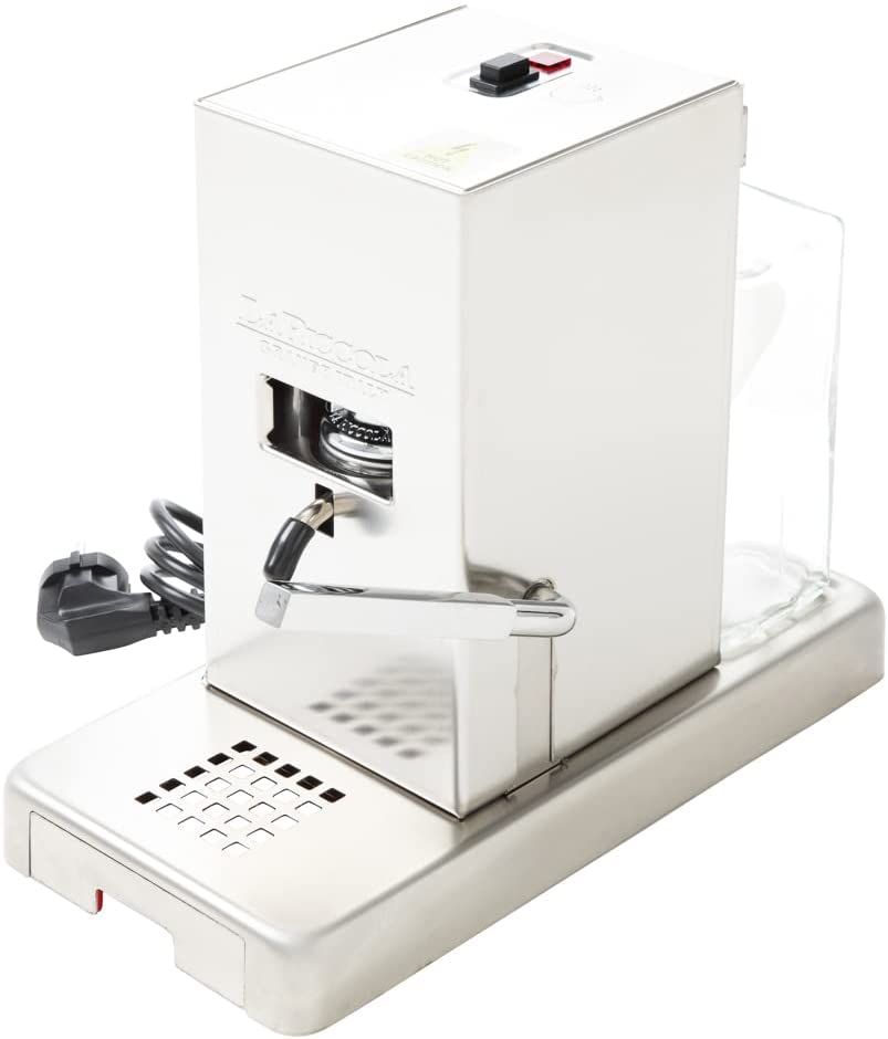 La Piccola Satinata Italian Espresso Machine for ESE-Pads | Environmentally Friendly and Economical in Consumption | For Standard ESE Pads 44 mm, Silver, KAVLP9111