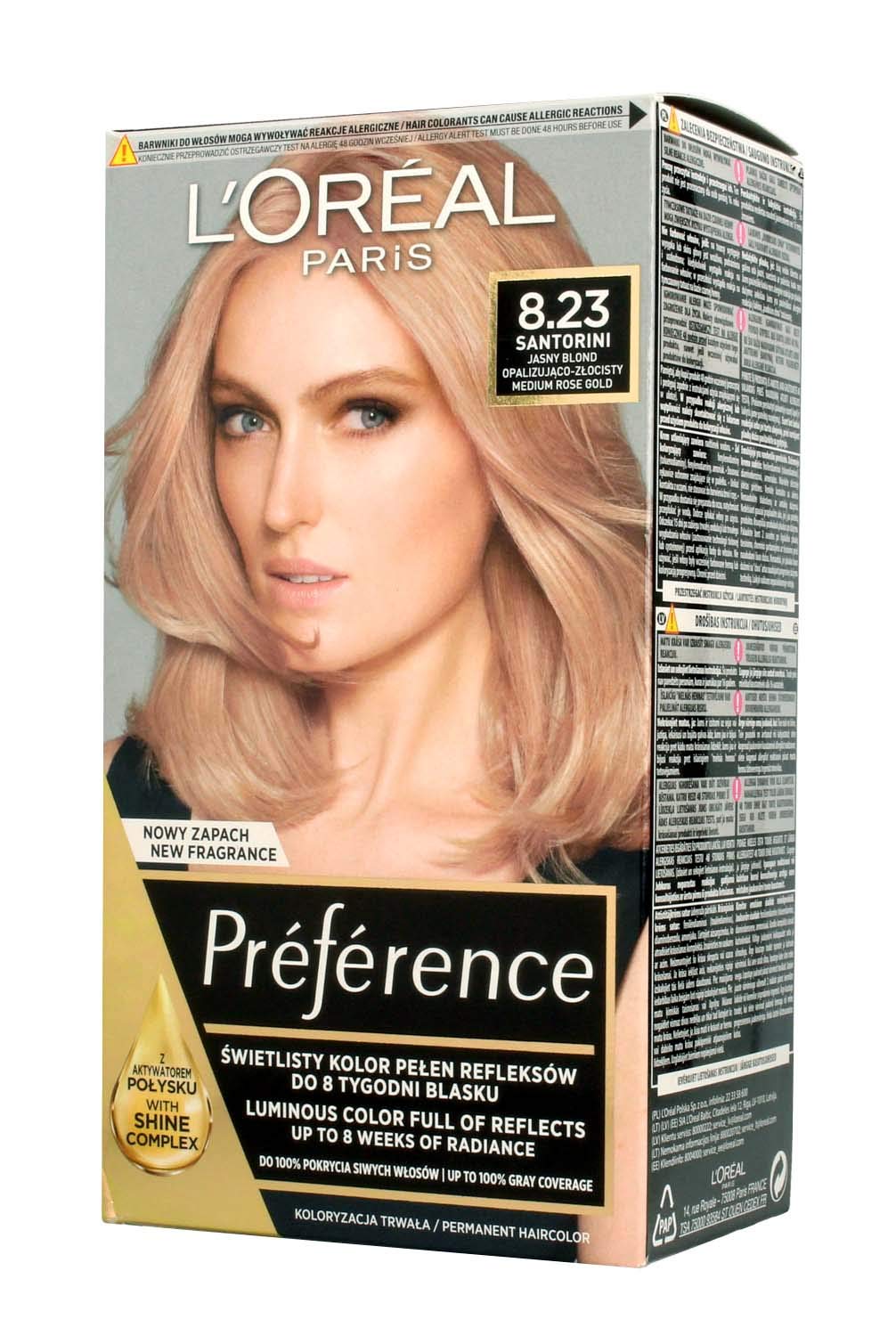 L\'Oréal Paris Preference Hair Dye 8.23 Medium Rose Gold