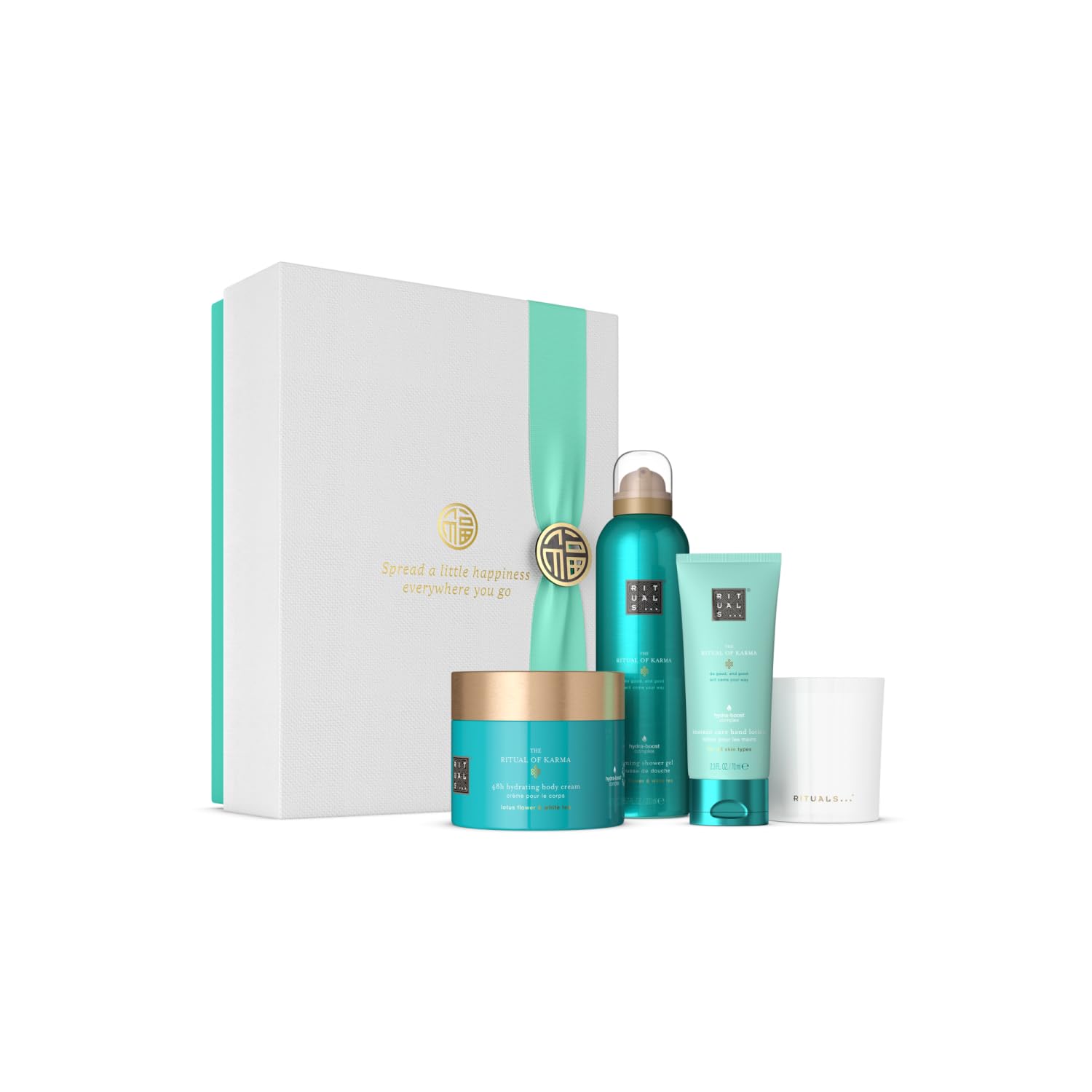 Rituals Gift Box the Ritual of Karma, L - Gift Set Consisting of 4 Body Care Products With Lotus and White Tea - Rich and Soothing