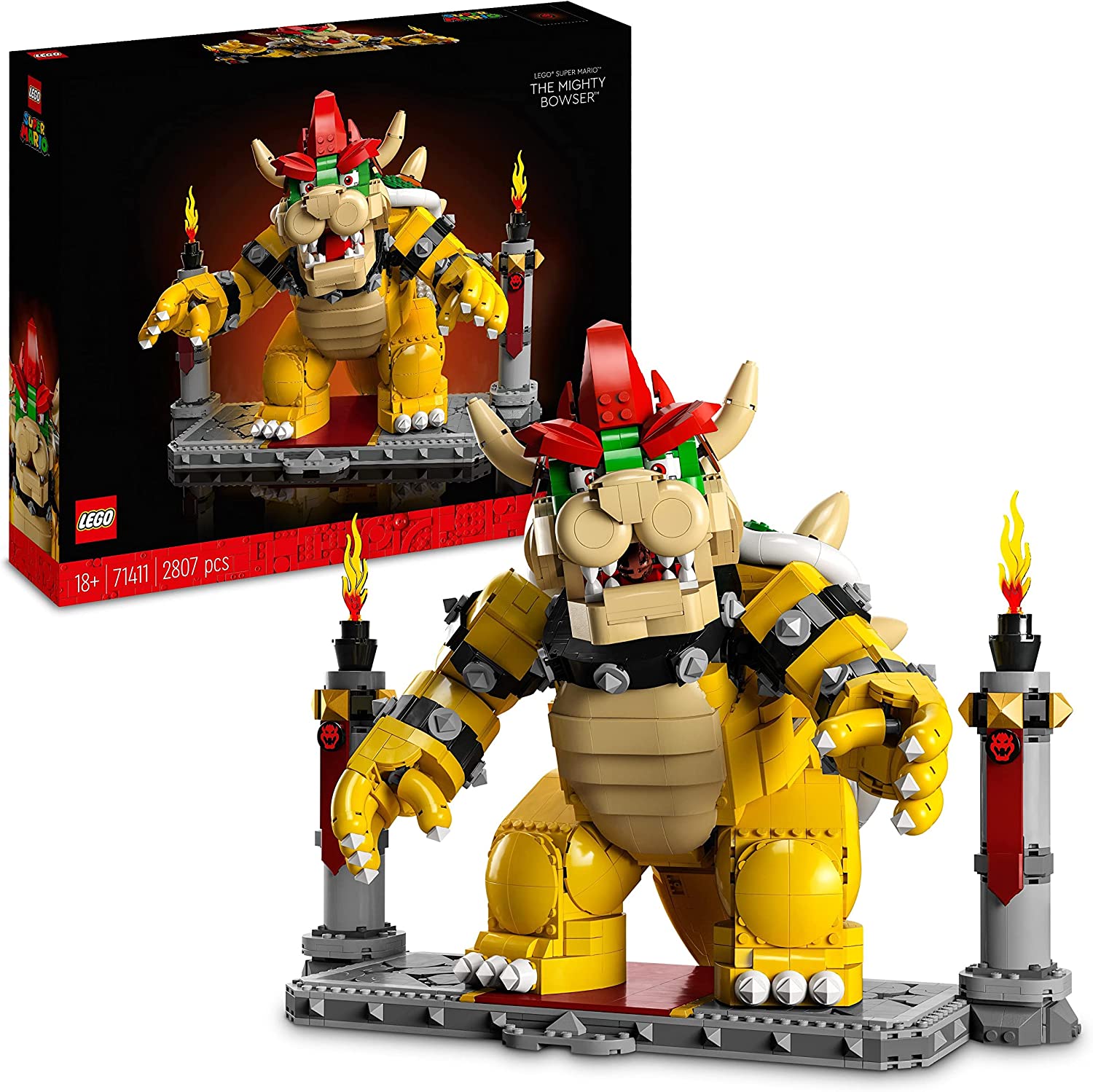 LEGO 71411 Super Mario The Mighty Bowser 3D Model Kit Moving Collectable Figure with Duel Platform Gift Idea for Fans