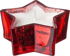 Boltze candle jar filled, star shape, red, 1 pc