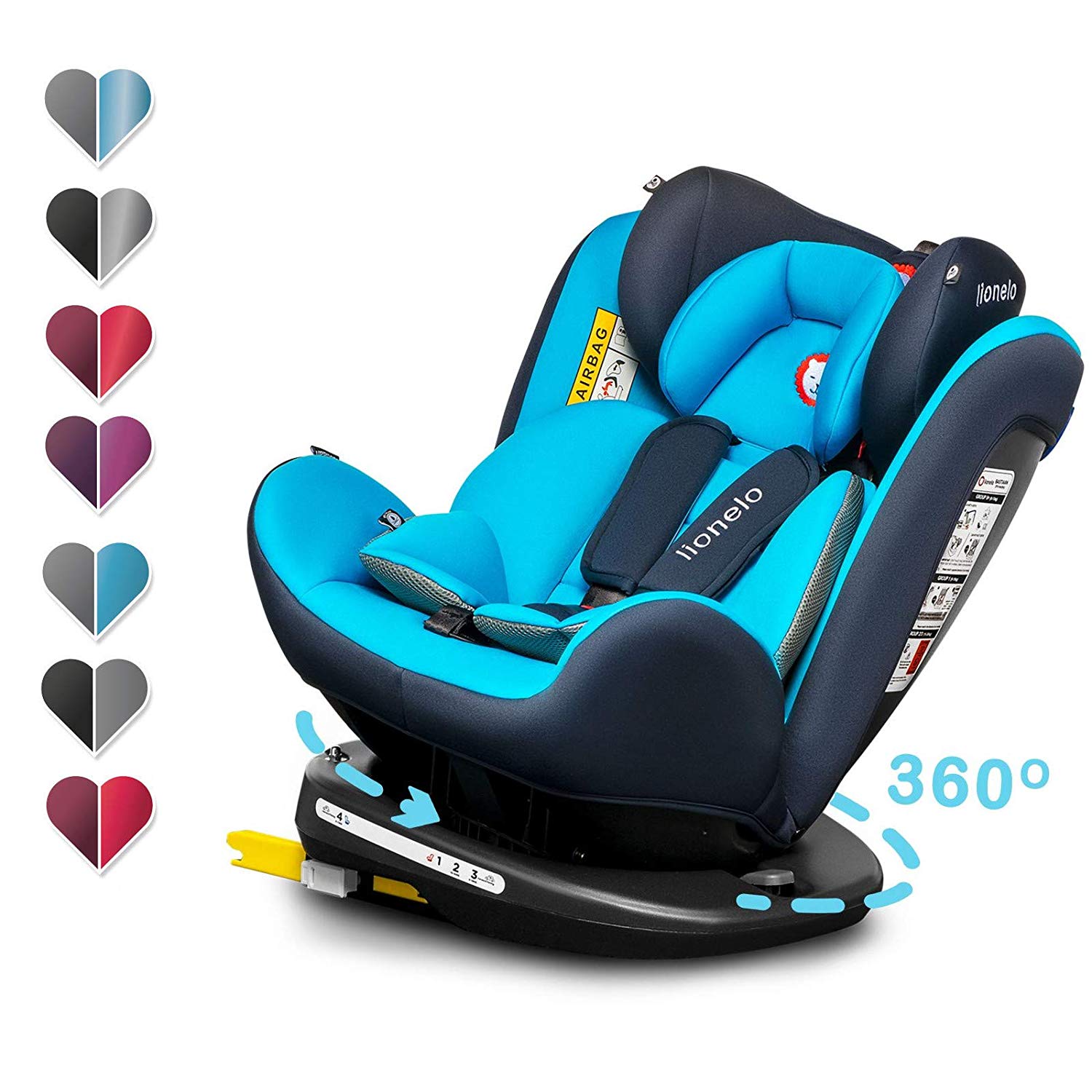 Lionelo Bastiaan Child Car Seat from Birth Group 0+ 1 2 3 (0 - 36 kg), Isofix 360°, TÜV SÜD, ECE R 44/04