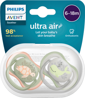 Schnuller Ultra Air silicone, green/gray, 6-18 months, 2 hours