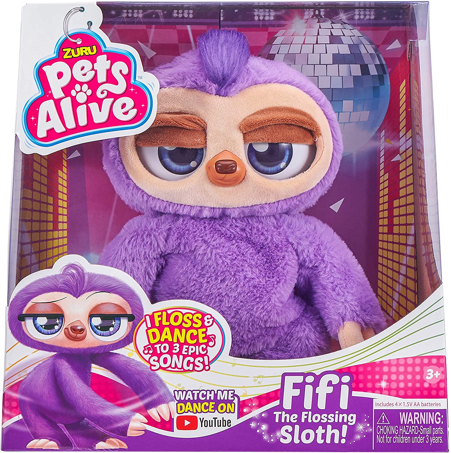 Pets Alive Zuu – 9516 Fifi The Dancing Sloth – Electronic Toy From Zuru Wit