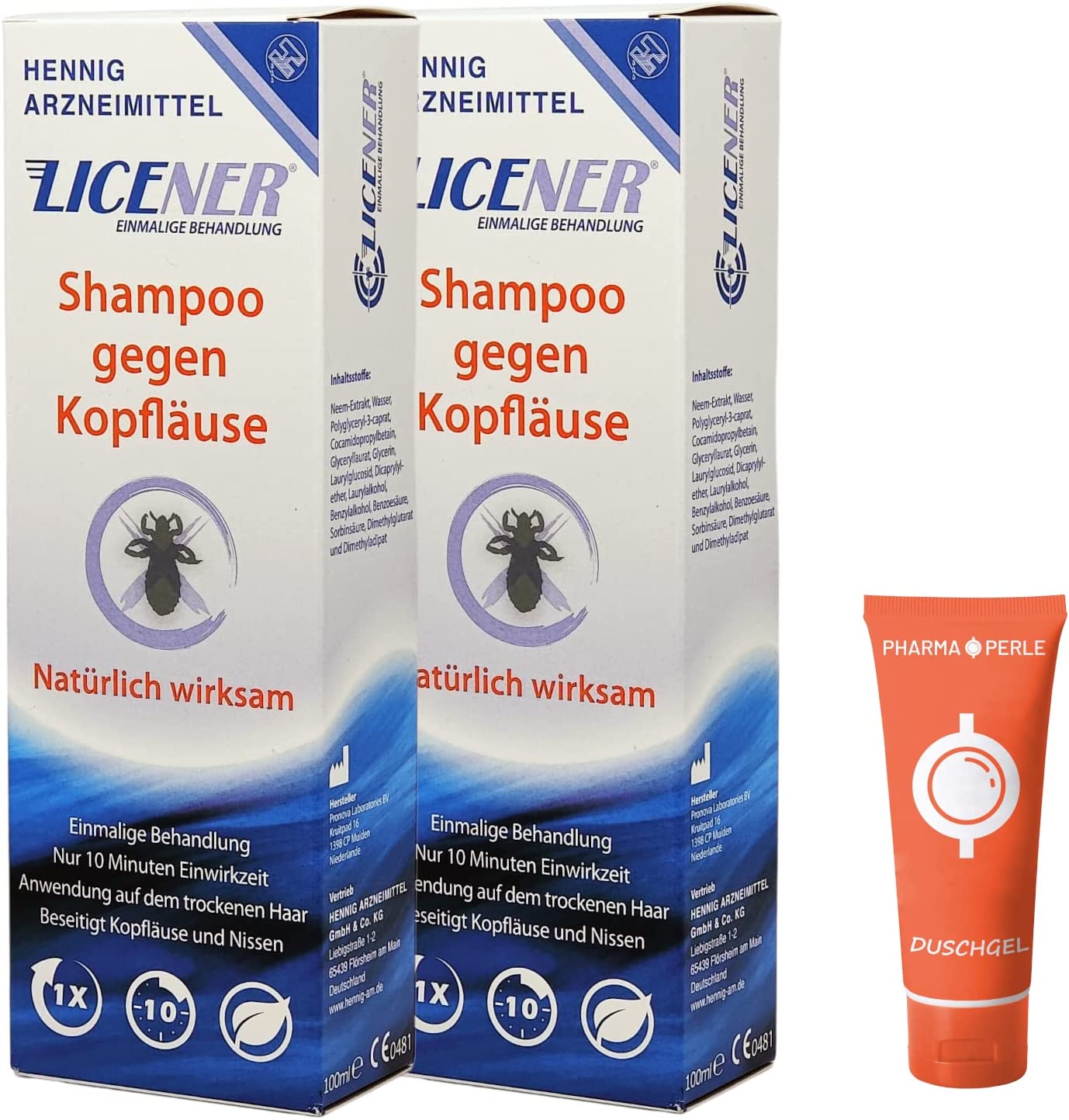 PHARMA PERLE Licener Shampoo gegen Kopfläuse I Sparset 2x 100ml plus PharmaPerle giveaway