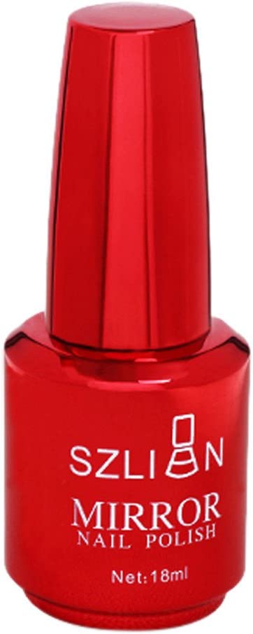 Donasty Metallic Nail Polish Magic Mirror Effect Polish Varnish 18 ml Acrylic Powder for and (01, One Size)