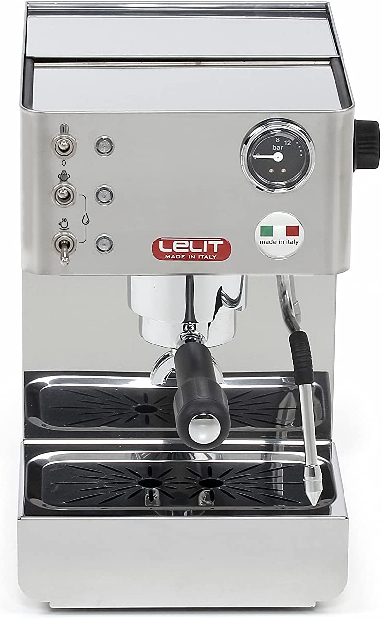 Lelit PL41LEM-Anna Semi-Professional Coffee Machine, Ideal for Espresso, Cappuccino and Coffee Pads, Stainless Steel Housing, 2 Litres, Silver