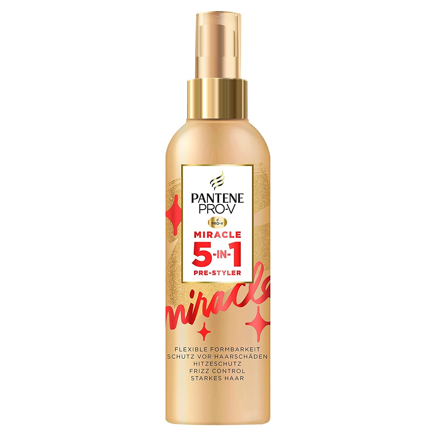 Pantene Pro-V Miracle 5-in-1 Pre-Styling Hair Spray with Heat Protection 200 ml, ‎gold