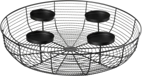 Decorating & Furnishing Metal candle holder/decorative bowl for four candles, black, 1 piece