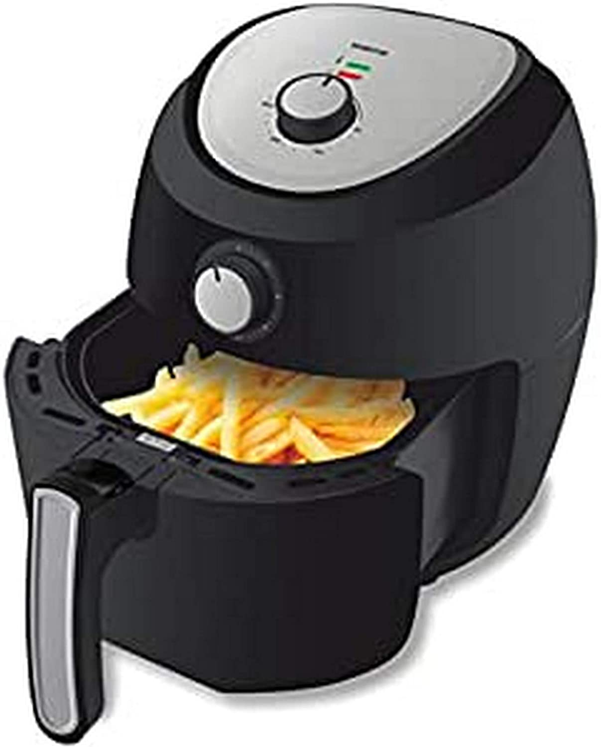 Inventum GF552HL Free Standing Only Hot Air Fryer Fryer 5.5L 1700 W Hot Air Fryer, Black and Silver 5.5 L 1.6 kg, 80 °C – 200 °C 30 Minutes)
