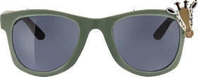 Sunglasses kids olive green frame with giraffe, brown temples, 1 piece