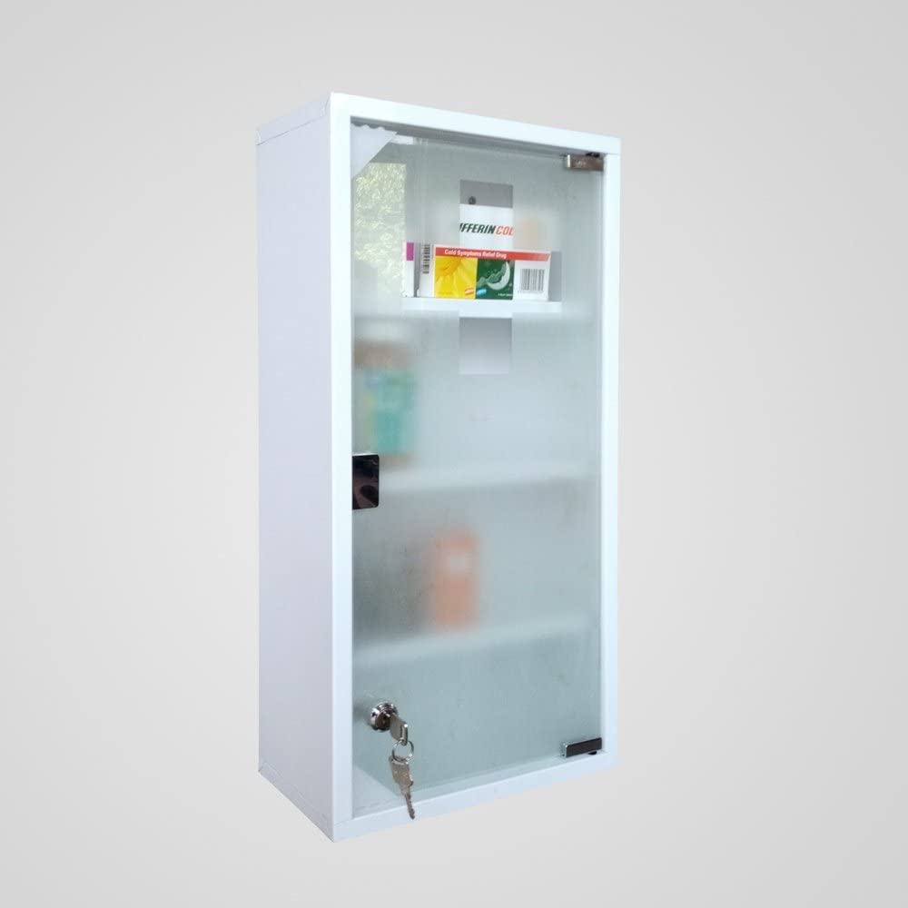 Style home Medicine / First Aid Cabinet With Lock, Stainless Steel