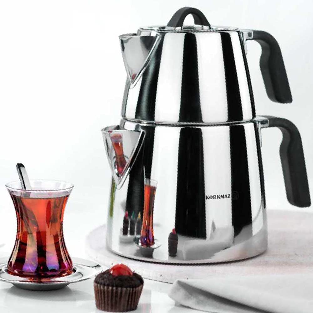 Korkmaz A080 Esta Teapot Set Caydanlik Takimi *2010 Best Design Award Winning*