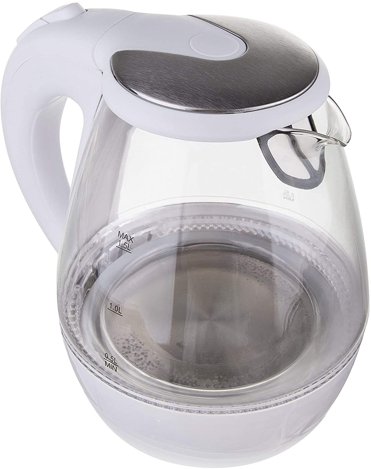 Glasdesign 2000W 1.5 liter cordless kettle black exclusive blue LED interior lighting
