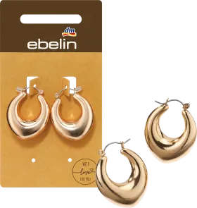 ebelin hoop earrings teardrop shape, gold look, 2 pcs