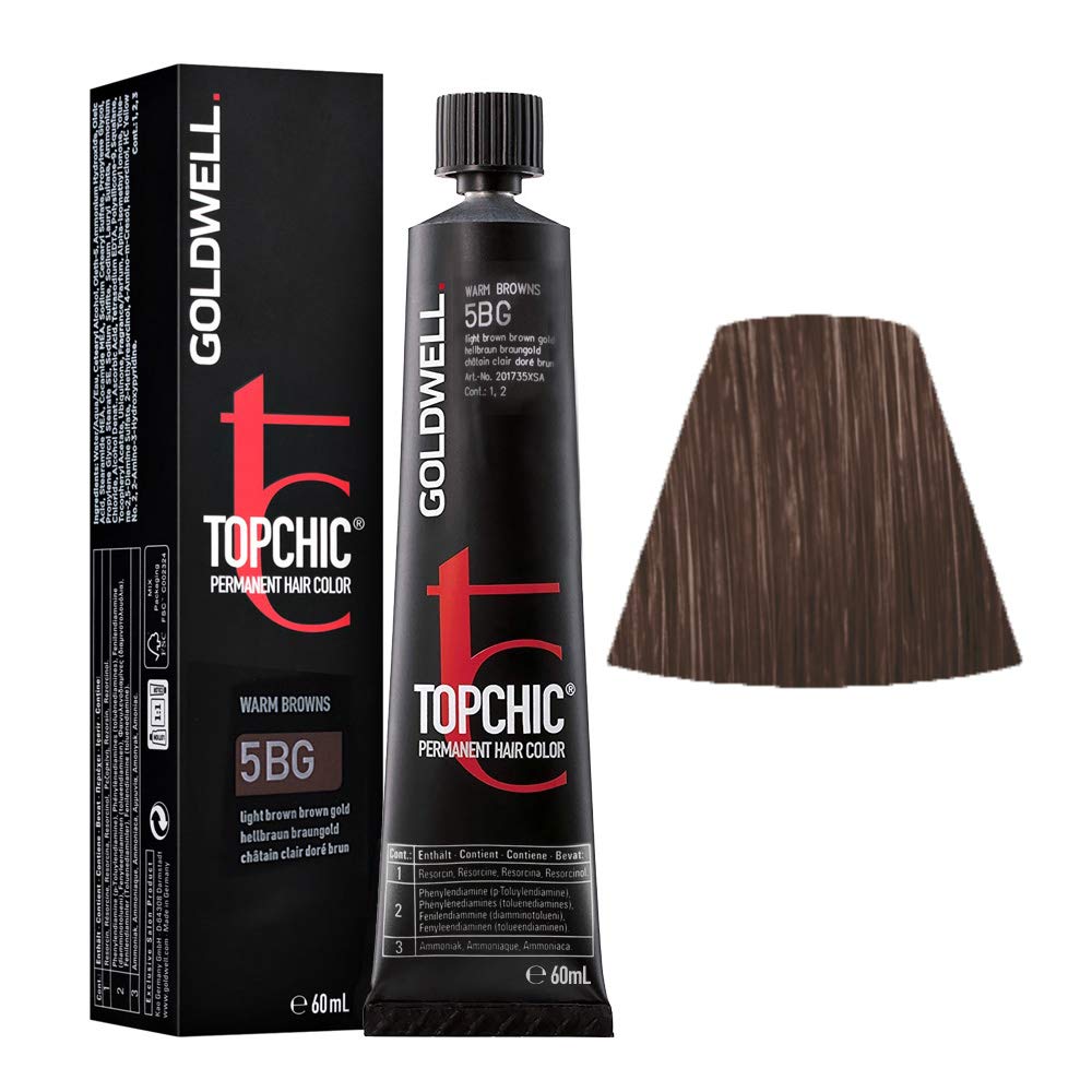 Goldwell Topchic Hair Color Light Brown Brown Gold 5BG Pack of 1 x 60 ml