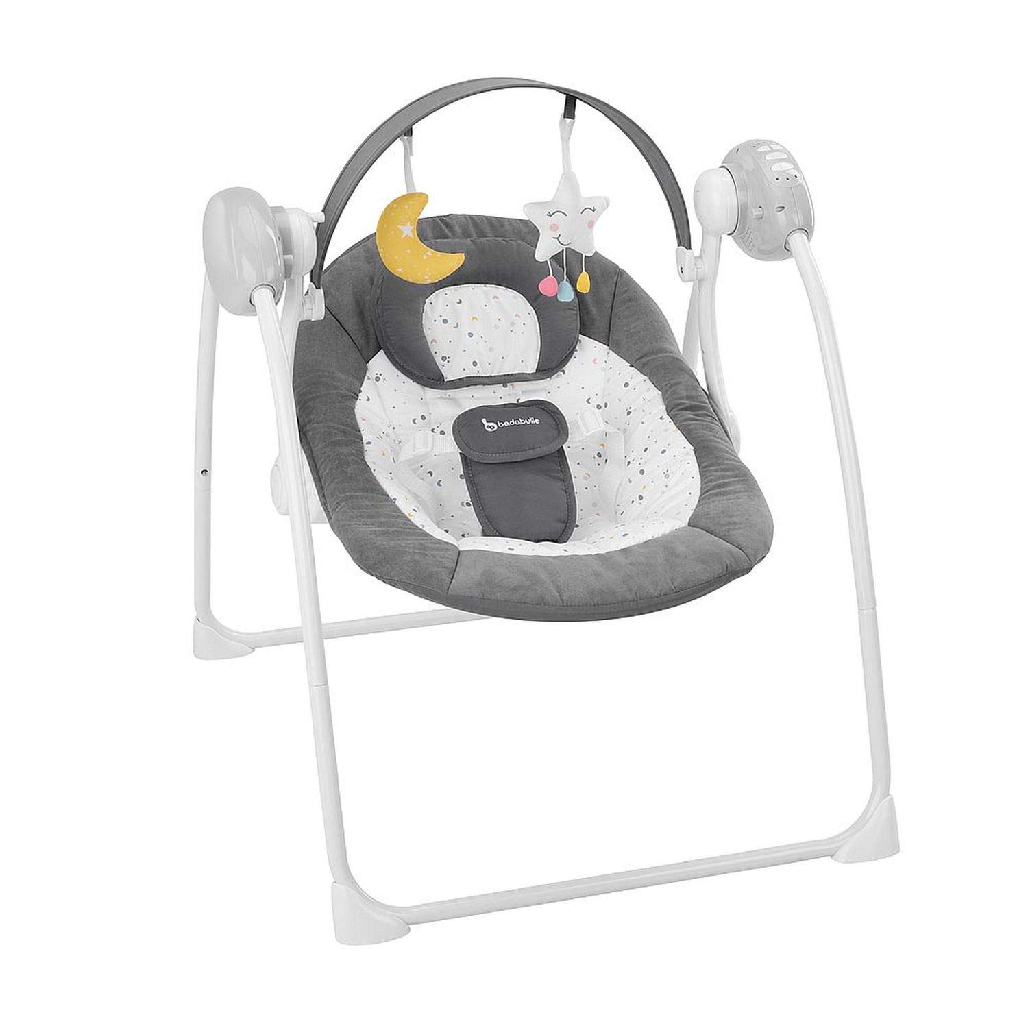 Badabulle Comfort Moonlight electric baby bouncer and baby swing, with 3 swing speeds, timer and 8 melodies
