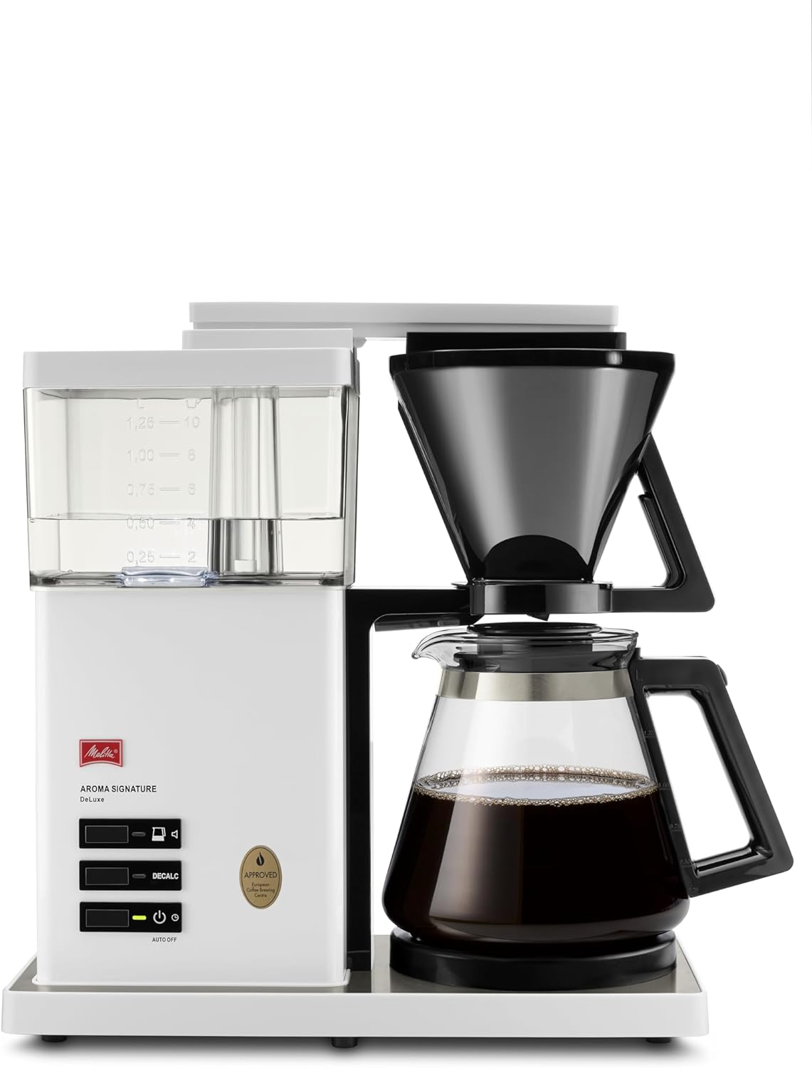 Melitta Aromasignature Deluxe Filter Coffee Machine With Glass Jug, 10 Cups, White