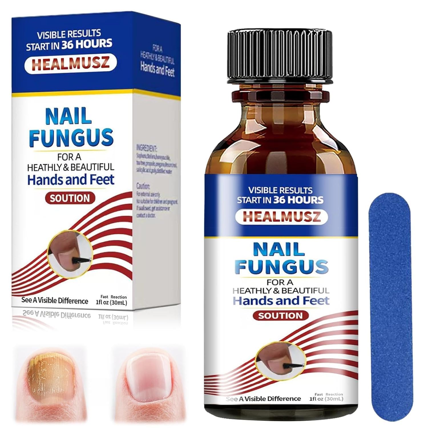 30 ml Nail Care Treatment, Protection & Strengthening Brittle Nails, Nail Repair, Fingernails and Toenails for Nail Care, Toenail Treatment with Nail File, Discolored Finger Nails, Repairs Brittle