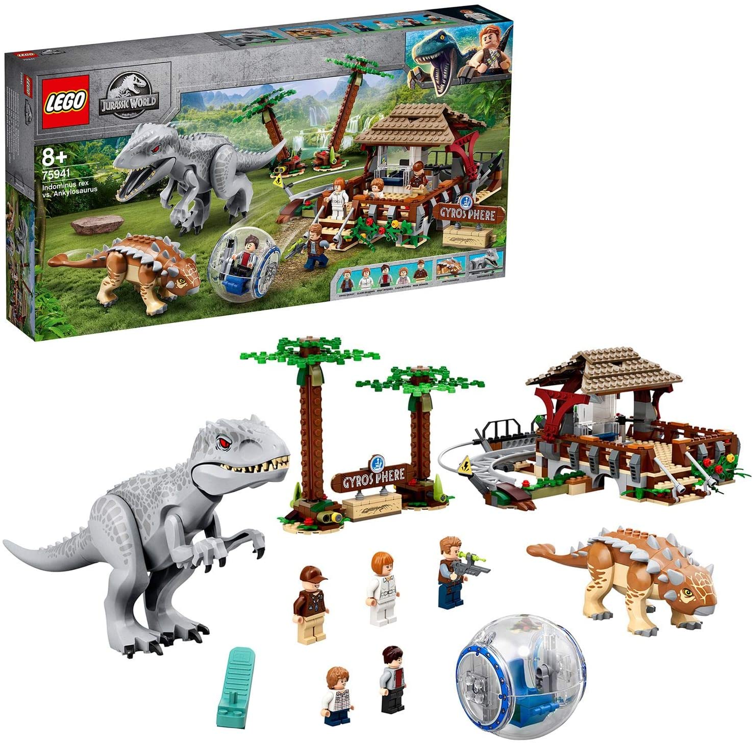 Lego 75941 Jurassic World Indominus Rex vs. Ankylosaurus Gyrosphere Dinosau