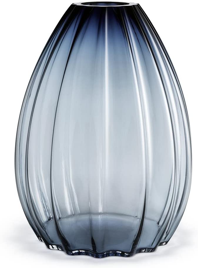 Holmegaard 2Lips Vase, Glass Vase, Flower Vase, Glass, Blue Transparent, H 45 cm, 4340440