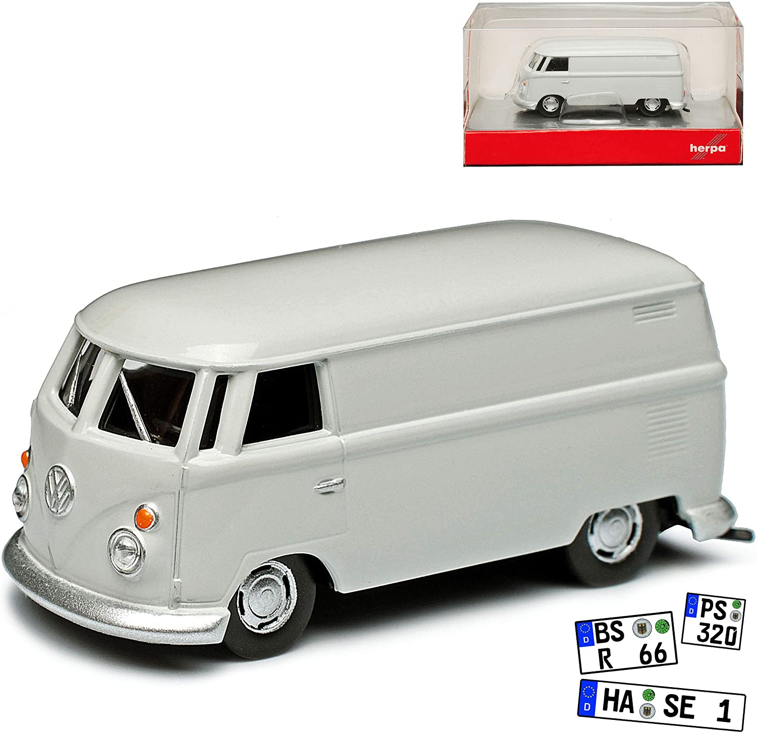 Herpa VW Volkswagen T1 Transporter Box Grey Samba Bully Bus 1950-1967 H0 1/87 Herpa 