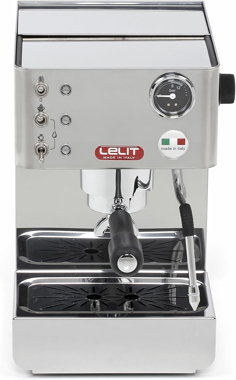 Lelit PL41LEM-Anna Semi-Professional Coffee Machine, Ideal for Espresso, Cappuccino and Coffee Pads, Stainless Steel Housing, 2 Liters, Silver
