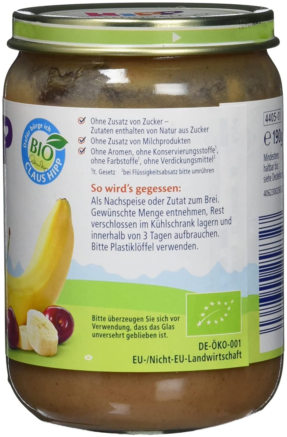 HiPP Kirsche mit Banane, 6er Pack (6 x 190 g)
