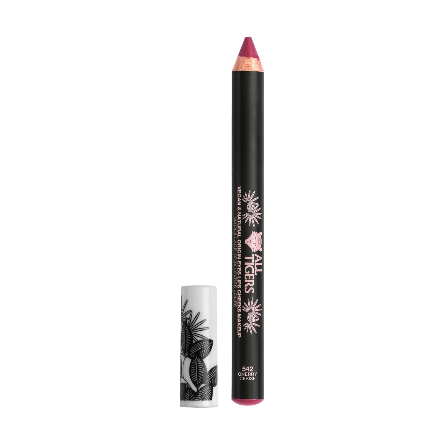 All Tigers - 3 in 1 Multipurpose Pen for Eyes, Lips and Cheeks - Cherry Tone - Creamy Texture and Easy to Apply - Natural Ingredients - Vegan - Enriched with Organic Jojoba Environmentally Friendly