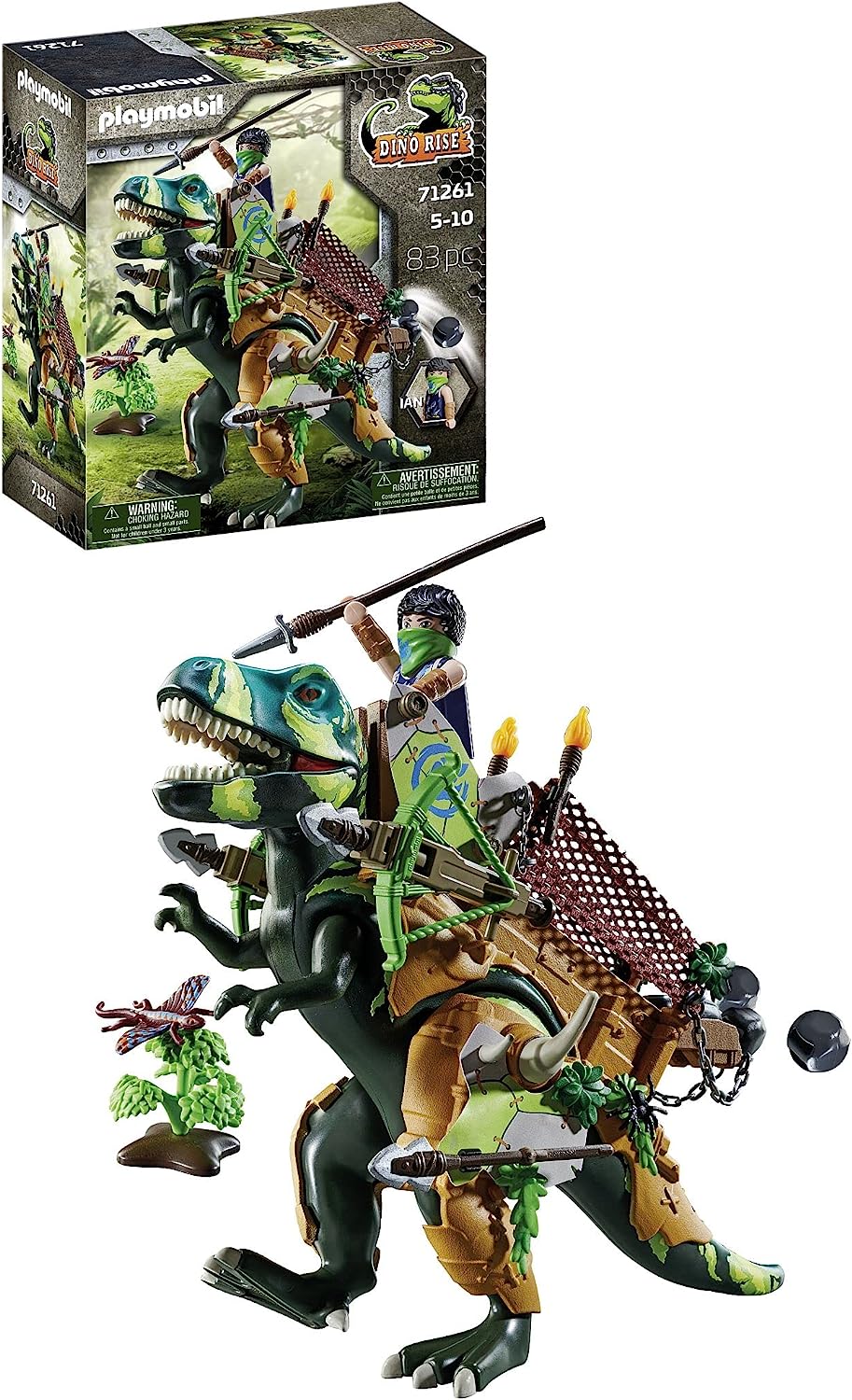 Playmobil Dino Rise 71261 T-Rex Dinosaur with Functional Armor, Toy for Children from 5 years