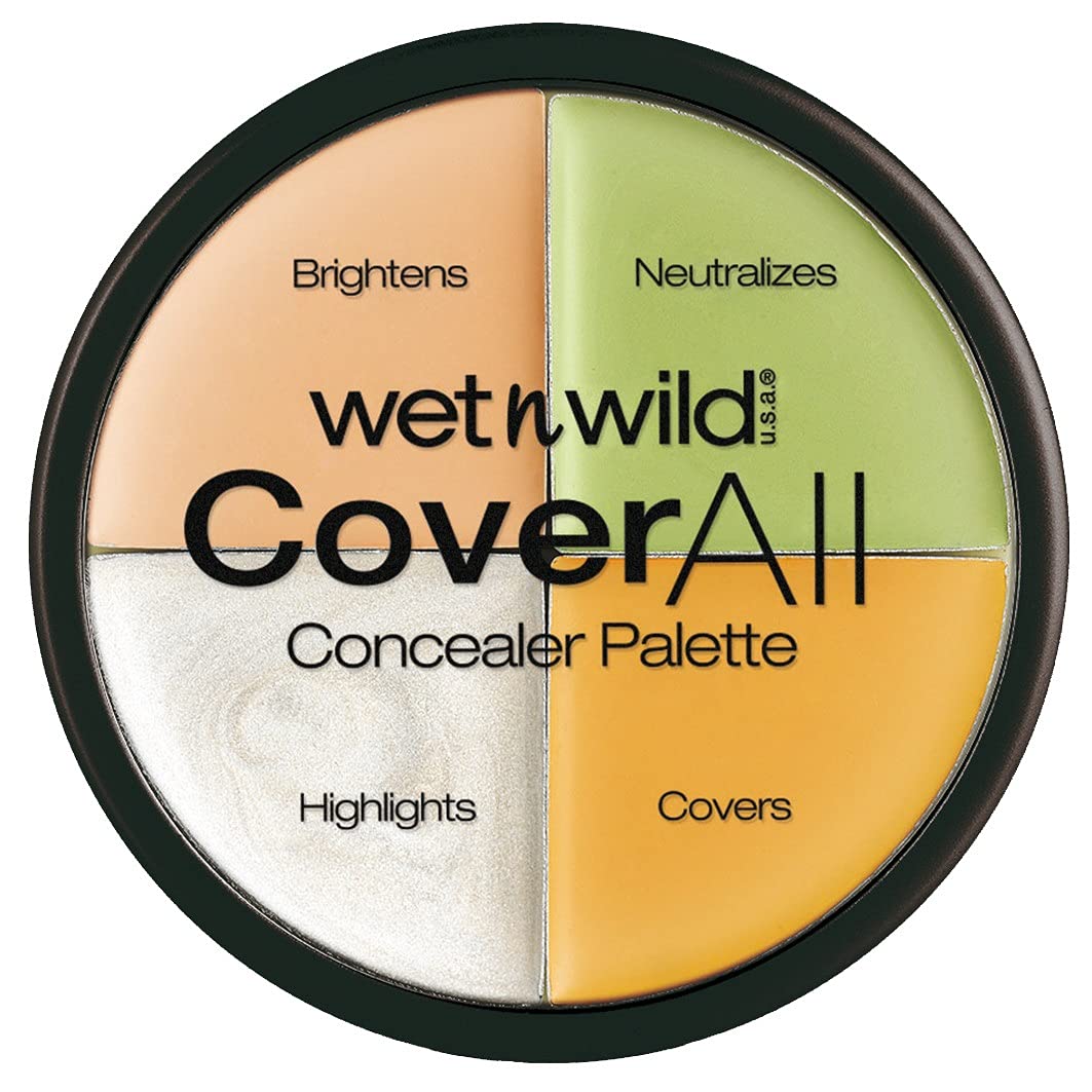 Wet \ 'n \' Wild, coverall concealer palette, concealer palette with a light formula for a flawless finish, hides impurities, light appliance and mix for covering impurities